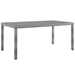Aura 68" Outdoor Patio Wicker Rattan Dining Table - Gray - MOD4080