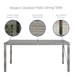 Aura 68" Outdoor Patio Wicker Rattan Dining Table - Gray - MOD4080