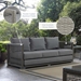 Aura Outdoor Patio Wicker Rattan Sofa - Gray Gray - MOD4082
