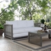 Aura Outdoor Patio Wicker Rattan Sofa - Gray White - MOD4084