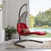Landscape Hanging Chaise Lounge Outdoor Patio Swing Chair - Light Gray Red - MOD4114