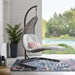Landscape Hanging Chaise Lounge Outdoor Patio Swing Chair - Light Gray White - MOD4116