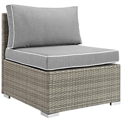 Repose Outdoor Patio Armless Chair - Light Gray Gray 