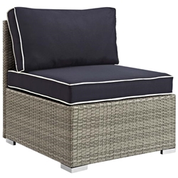 Repose Outdoor Patio Armless Chair - Light Gray Navy 
