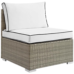 Repose Outdoor Patio Armless Chair - Light Gray White 