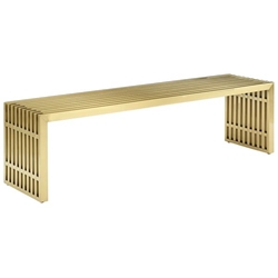 Gridiron Large Stainless Steel Bench - Gold 