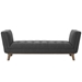 Haven Tufted Button Upholstered Fabric Accent Bench - Gray - MOD4222