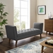 Haven Tufted Button Upholstered Fabric Accent Bench - Gray - MOD4222
