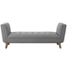 Haven Tufted Button Upholstered Fabric Accent Bench - Light Gray - MOD4223