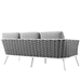 Stance Outdoor Patio Aluminum Sofa - White Gray - MOD4290