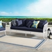Stance Outdoor Patio Aluminum Sofa - White navy - MOD4291