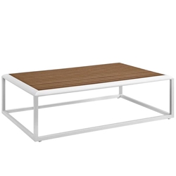 Stance Outdoor Patio Aluminum Coffee Table - White Natural 