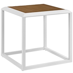 Stance Outdoor Patio Aluminum Side Table - White Natural 