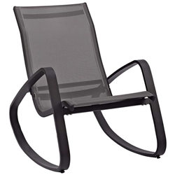 Traveler Rocking Outdoor Patio Mesh Sling Lounge Chair - Black Black 