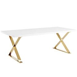 Sector Dining Table - White Gold 