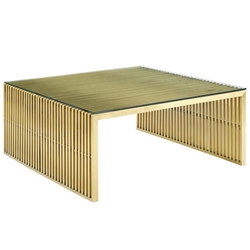 Gridiron Stainless Steel Coffee Table - Gold 