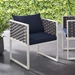 Stance Outdoor Patio Aluminum Dining Armchair - White Navy - MOD4353