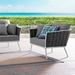 Stance Outdoor Patio Aluminum Armchair - White Gray - MOD4354