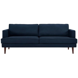Agile Upholstered Fabric Sofa - Blue 