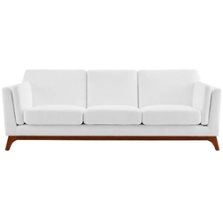 Chance Upholstered Fabric Sofa - White 