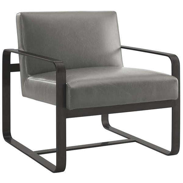 Astute Faux Leather Armchair - Gray 