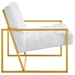 Bequest Gold Stainless Steel Upholstered Fabric Accent Chair - White - MOD4412