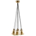 Peak Brass Cone and Glass Globe Cluster Pendant Chandelier - - MOD4421