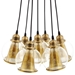 Peak Brass Cone and Glass Globe Cluster Pendant Chandelier - - MOD4421