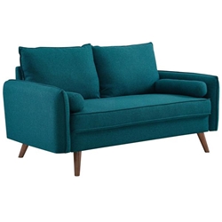 Revive Upholstered Fabric Loveseat - Teal 