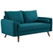 Revive Upholstered Fabric Loveseat - Teal - MOD4433