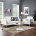 Loft 2 Piece Leather Loveseat and Armchair Set - Cream White - MOD4448