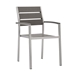 Shore Outdoor Patio Aluminum Dining Armchair - Silver Gray - MOD4472