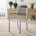 Shore Outdoor Patio Aluminum Dining Armchair - Silver Gray - MOD4472
