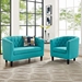Prospect 2 Piece Upholstered Fabric Loveseat and Armchair Set - Pure Water - MOD4503
