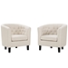 Prospect 2 Piece Upholstered Fabric Armchair Set - Beige - MOD4516