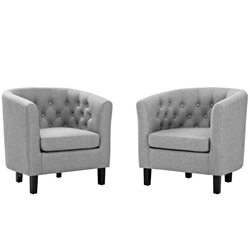 Prospect 2 Piece Upholstered Fabric Armchair Set - Light Gray 