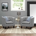 Prospect 2 Piece Upholstered Fabric Armchair Set - Light Gray - MOD4521