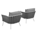 Stance Armchair Outdoor Patio Aluminum Set of 2 - White Gray - MOD4551