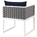 Stance 7 Piece Outdoor Patio Aluminum Dining Set - White Navy - MOD4589