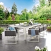 Stance 9 Piece Outdoor Patio Aluminum Dining Set - White Gray - MOD4590