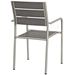 Shore Outdoor Patio Aluminum Dining Rounded Armchair Set of 2 - Silver Gray - MOD4616