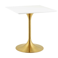 Lippa 28" Square Wood Top Dining Table - Gold White 