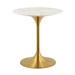 Lippa 28" Round Artificial Marble Dining Table - Gold White - MOD4626