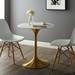 Lippa 28" Round Artificial Marble Dining Table - Gold White - MOD4626