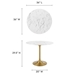 Lippa 36" Round Artificial Marble Dining Table - Gold White - MOD4627