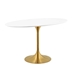 Lippa 48" Oval Wood Dining Table - Gold White - MOD4628