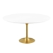 Lippa 60" Round Wood Dining Table - Gold White - MOD4642