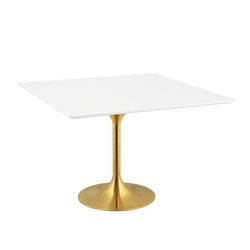 Lippa 47" Square Wood Top Dining Table - Gold White 