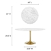 Lippa 60" Round Artificial Marble Dining Table - Gold White - MOD4647