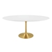 Lippa 78" Oval Wood Dining Table - Gold White - MOD4668